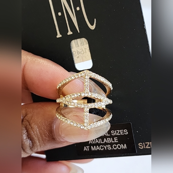 I.N.C Gold Ring with Crystals - Picture 7 of 9